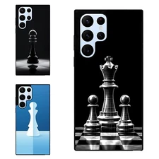 For Samsung S25 S24 S23 S21 S22 FE Ultra Protective Cover black white game chess