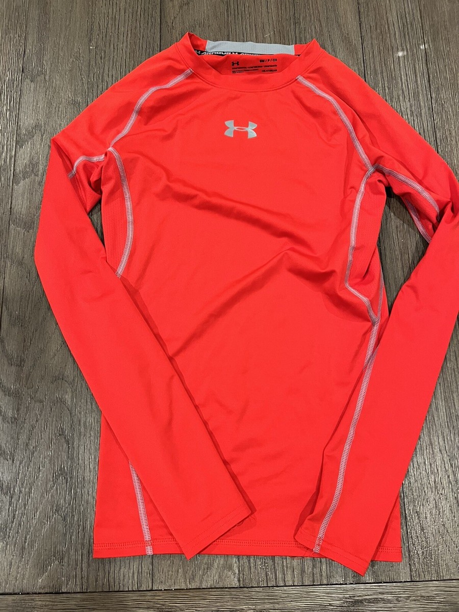 Mens Jock Under Armour Spandex Compression Long Sleeve Shirt red Small