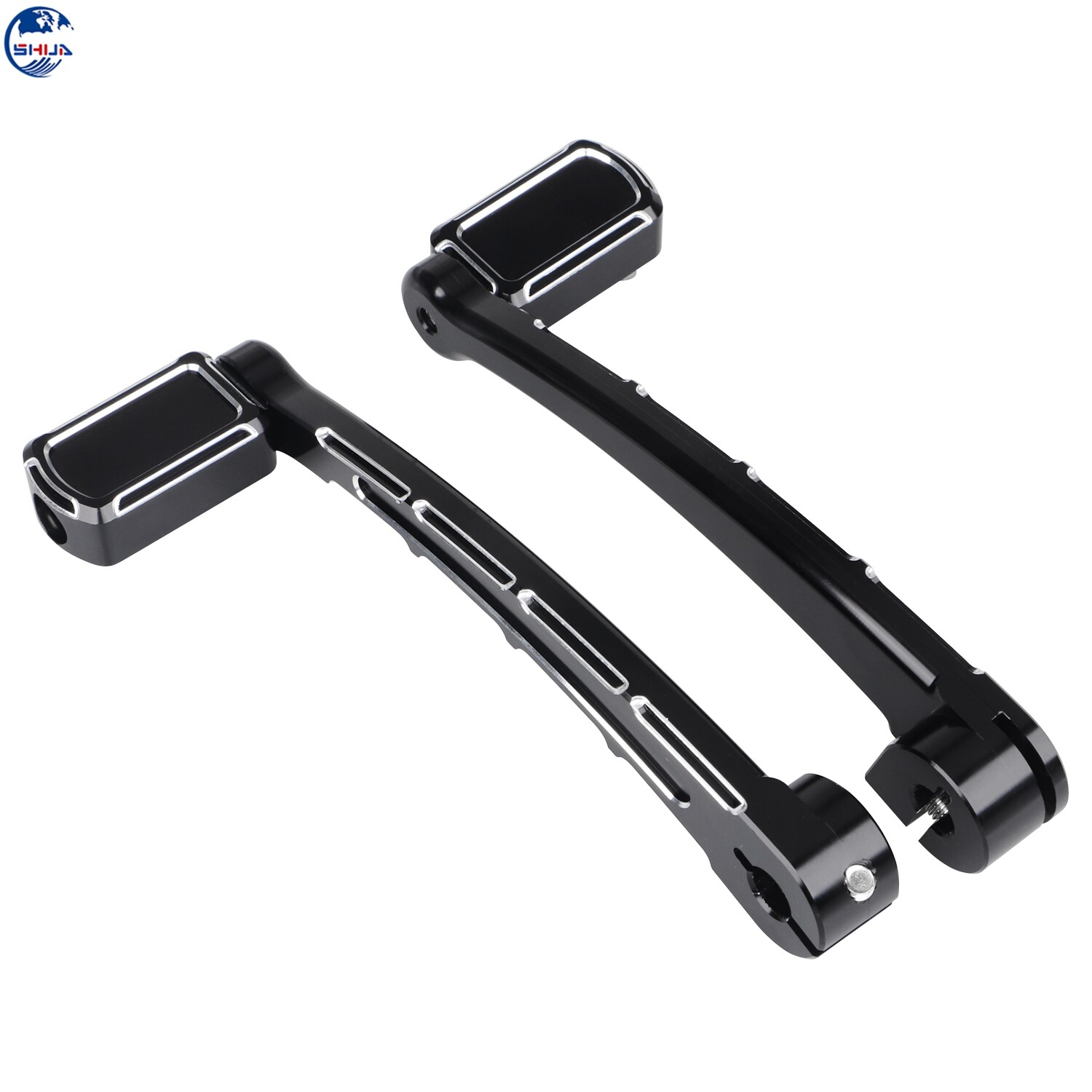 Black Front Rear Floorboards Brake Pedal Shift Lever Peg Fit For Harley