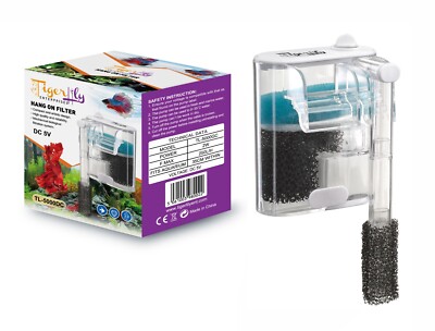 USB Aquarium Filter 250L/h Mini Wasserfall HOB einstellbarer Durchfluss ultra leise
