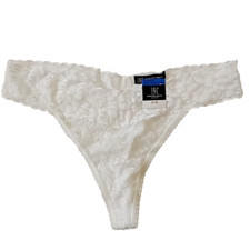 NWT INC Thong White Floral Lace SIZE XL