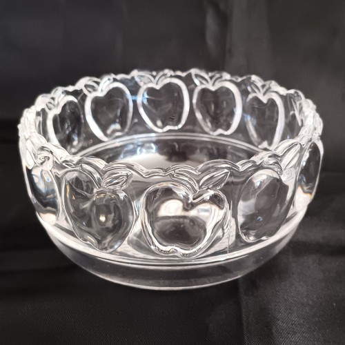 TIFFANY & COMPANY Clear Crystal Apple Pattern Bowl Candy Dish Textured - Picture 2 of 8