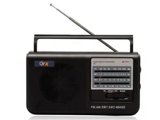 QFX R-3 AM/FM/SW1/SW2 Retro-Styled Handheld 4-Band Radio +LED Power Indicator