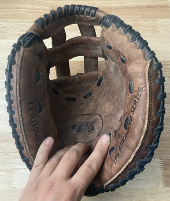 Gant De Catcher Softball Louisville Slugger TPS – Taille 29.5, Gauche, Cuir Brun, Occasion