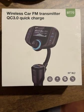Wireless Car FM Transmitter QC3.0 Quick Charge Works Via Bluetooth - BT70 Agptek
