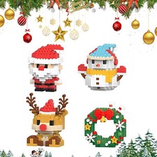 4 Pack Santa Claus Design Building Blocks Set, Christmas Theme Building Blocks