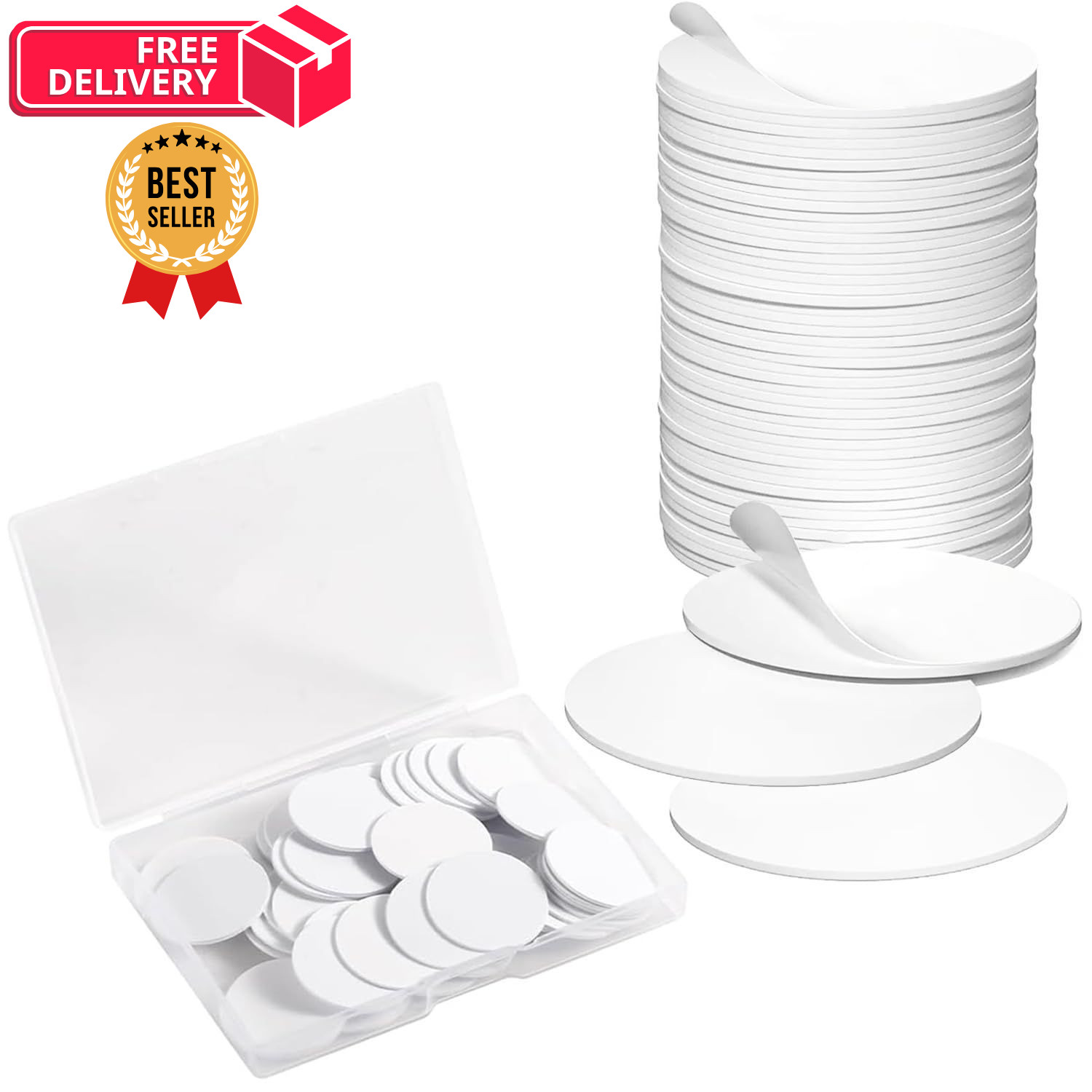 Origin-Joy 20 PCS NFC Tags, NTAG215 Blank Waterproof 25mm Round 1 inch, White