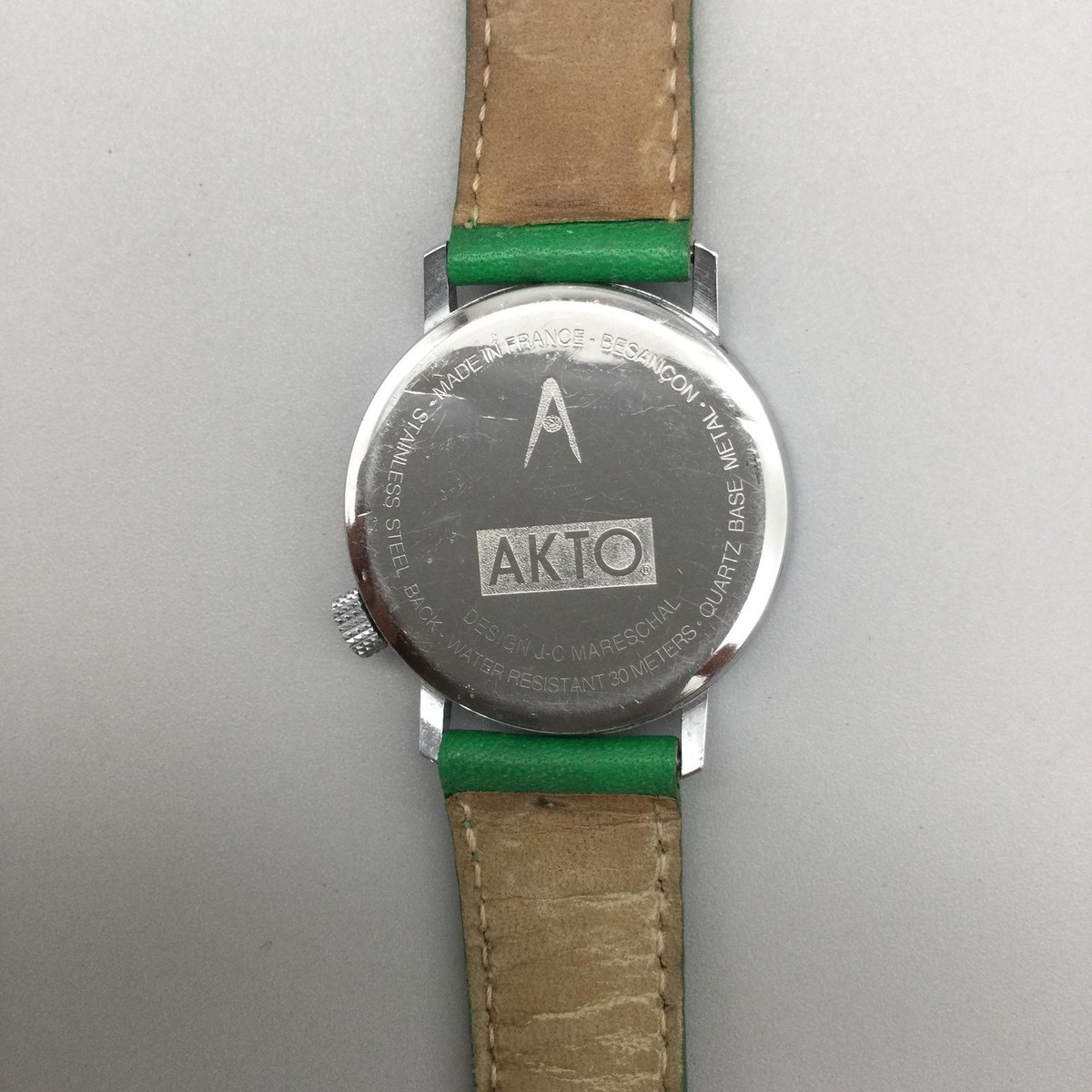 AKTO Womens Watch 32mm Green Golf Dial Green Leather France Sport