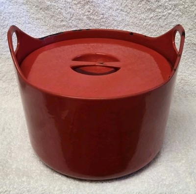 🔶️ROSENLEW FINLAND RED CAST IRON DUTCH OVEN TIMO SARPANEVA