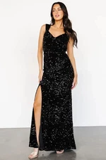 Baltic Born Women's Size Large Black Monroe Sequin Gown