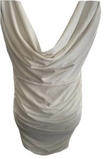 NWT Nookie Flirt Mini Dress Size XL White Cowl Next Bodycon Ruched Stretch