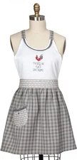 Kay Dee Designs Country Life Embroidered Hostess Apron, Gray