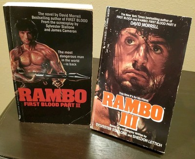 Rambo First Blood Part II, Rambo III Paperback Novel Lot, Stallone