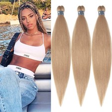Ash Blonde Braiding Hair Pre Stretched Synthetic Hair for Braiding 26 inch 3 pac