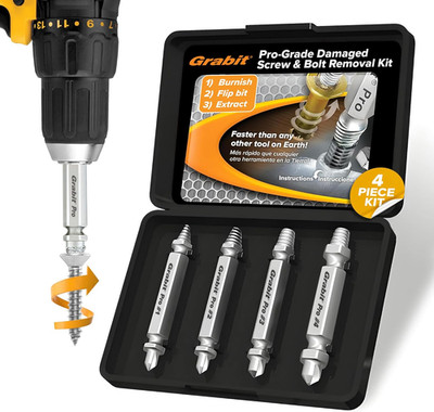Alden 8440P Pro Grabit Broken Bolt and Damaged Screw Extractor 4 Piece Kit - Mad