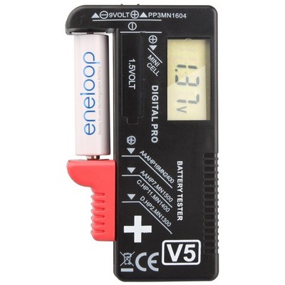 Der LCD Akku- und Batterietester für Ihre Batterien und Akkus AAA, AA, C, D und