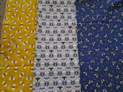 Charms Patty Reed Lot Of Cotton Fabrics 3+ Fat Quarters Bumblebee Queen Bee