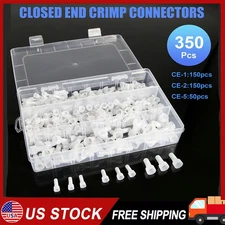 350Pcs Nylon Closed End Caps Crimp Cap Copper Core Connectors 22-10AWG Terminals