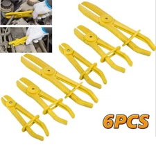 6Pc/Set Flexible Hose Clamp Kit Fuel Water Brake Line Pipe Pinch Off Pliers Tool