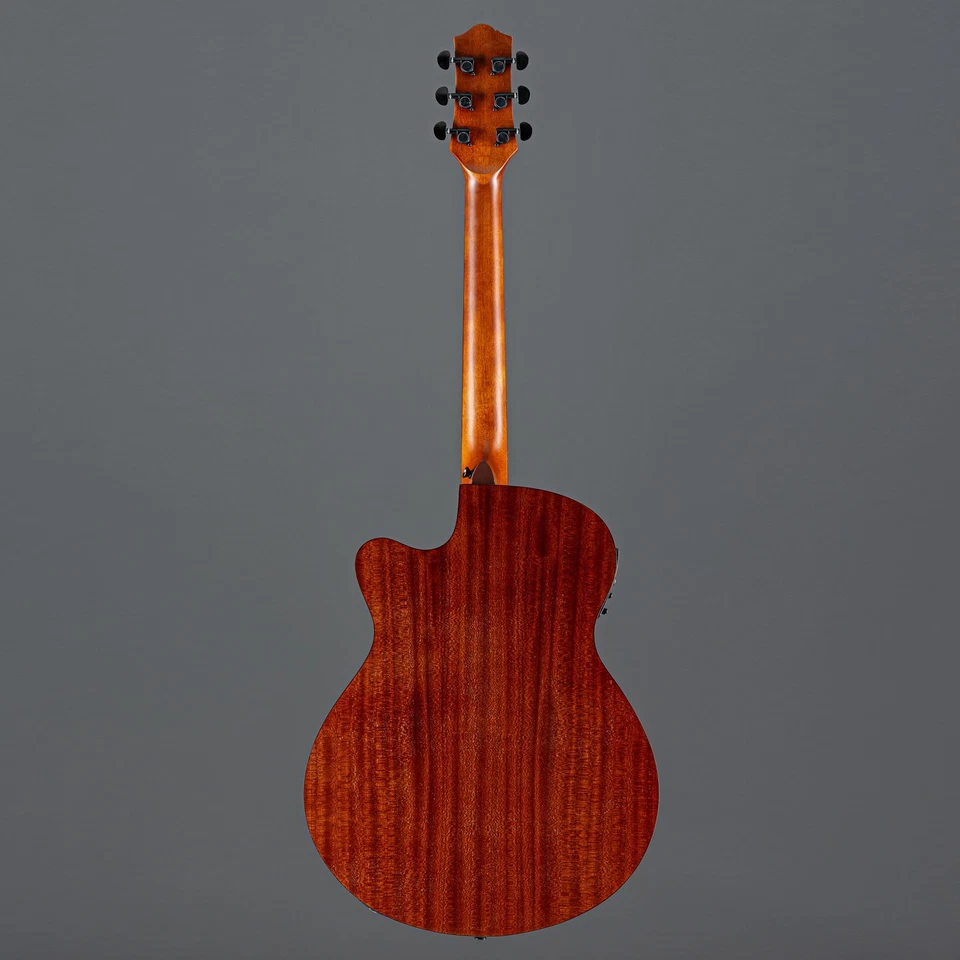 Red Hill Western Vintage Mini Jumbo Cutaway E-Gitarre Braun PS-400T Pickup Open - Bild 3 von 4