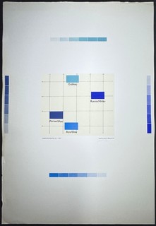KP Brehmer "Blue Values" color serigraph 1974 autographed stylus art