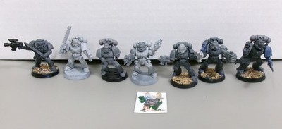 =Warhammer 40k SPACE MARINE 7x Plastic Space Marines (May Be Missing Pieces)197*