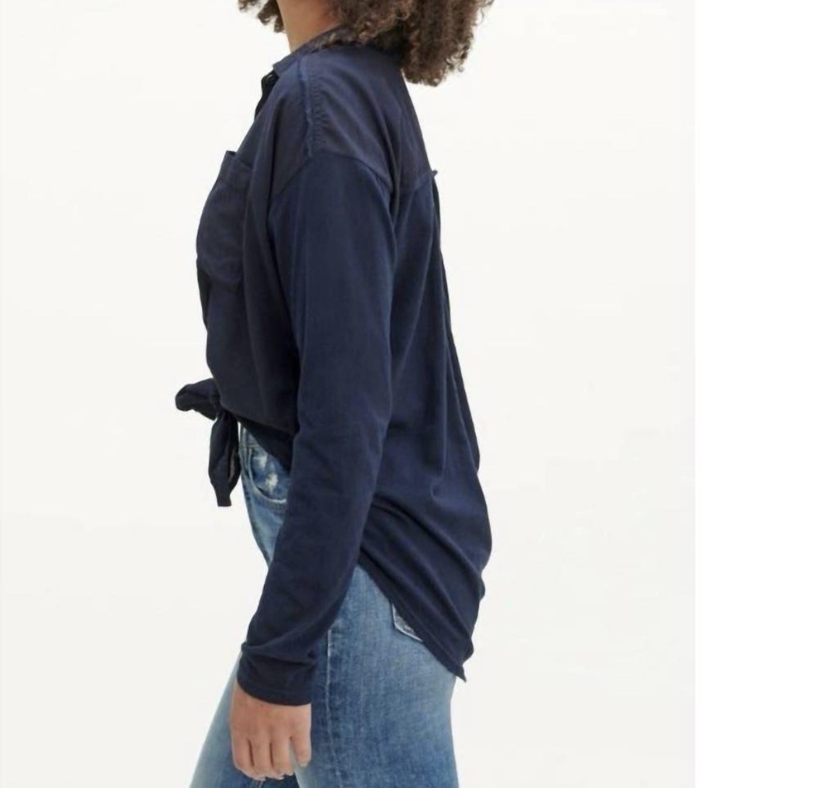 Splendid Navy Paige Button Down Small - image 2