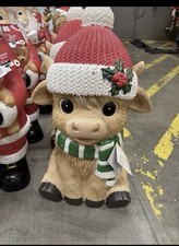 2026 Home Depot 2.5 Ft LED Hand Painted Christmas Highland Cow Blow Mold New