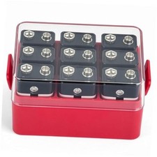 Battery Organizer Storage Case, Battery Vault Box Container for Small-9V Red