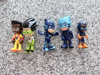 PJ Masks Action Figure Lot 5 Catboy Newton Star Munki-Gu Pharaoh Boy