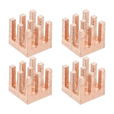 4 Pcs Copper Heatsink 6x6x6mm, Heat Sink Cooler Radiator for Raspberry Pi