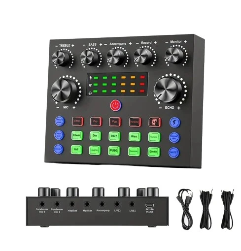 Professional Podcast Condenser Microphone With Sound Card Set Q-Sk8 - Bild 4 von 4