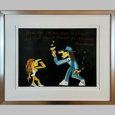 Udo Lindenberg Unikat Aquarell Realitaet ist nur eine Illusion gerahmt Galerie