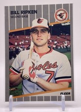 BILL RIPKEN 1989 FLEER BASEBALL #616 ROOKIE FF FACE ERROR CARD BALTIMORE ORIOLES. rookie card picture