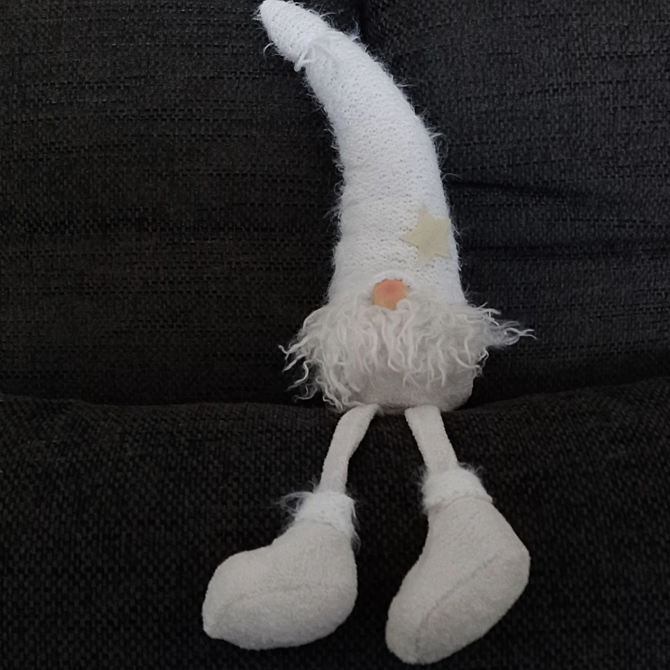 Wichtel Kantensitzer Weihnachten Kinderzimmer Creme-Weiß Groß 45 cm