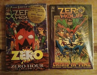  Dc Zero Hour Collectors Set, 4,3,2,1,0. And Crisis In Time TPB graphic Novel.