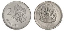 Lesotho 2 Maloti, 1996-2018, KM #58, Mint