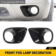 Black Front Leftright Fog Light Frame Trim For Chevrolet Avalanche Tahoe 07-13