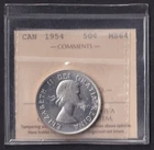 Canada 1954 50c Fifty Cent Silver Coin ICCS Graded MS-64 .800 Silver