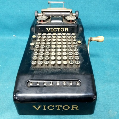 #ad #ad Antique 17quot; Victor Black Steel Manual Adding Machine #8064 Desktop For Repair $79.99