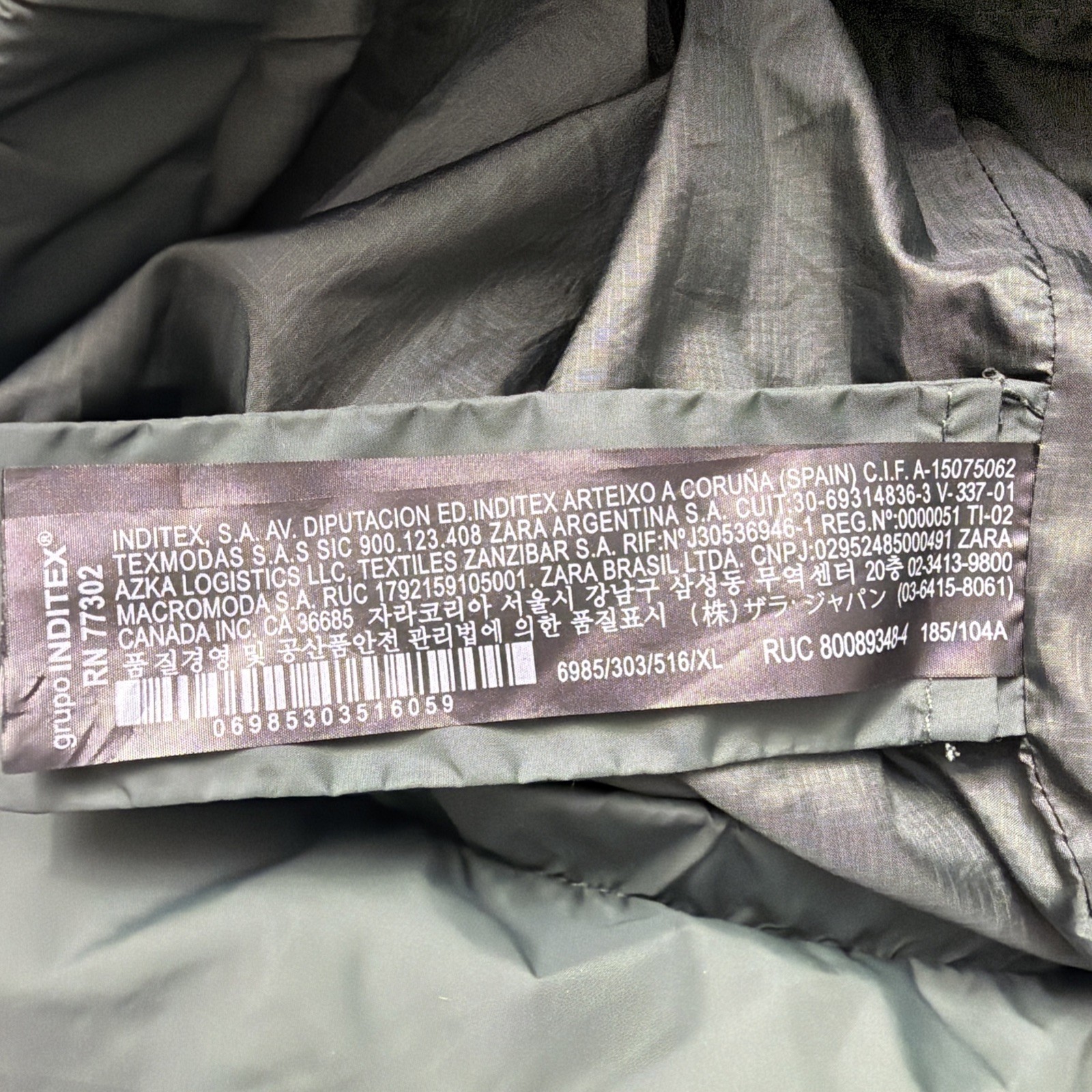 Zara water-repellent puffer jacket XL dark green 6985/303/516 thumbnail 13