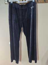 Juicy Couture Tracksuit Bottoms Size L Black Velour Y2K