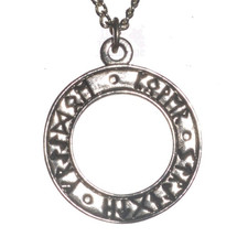 Witch Rune Circle Pendant Necklace Elemental Power Pagan Silver Plated