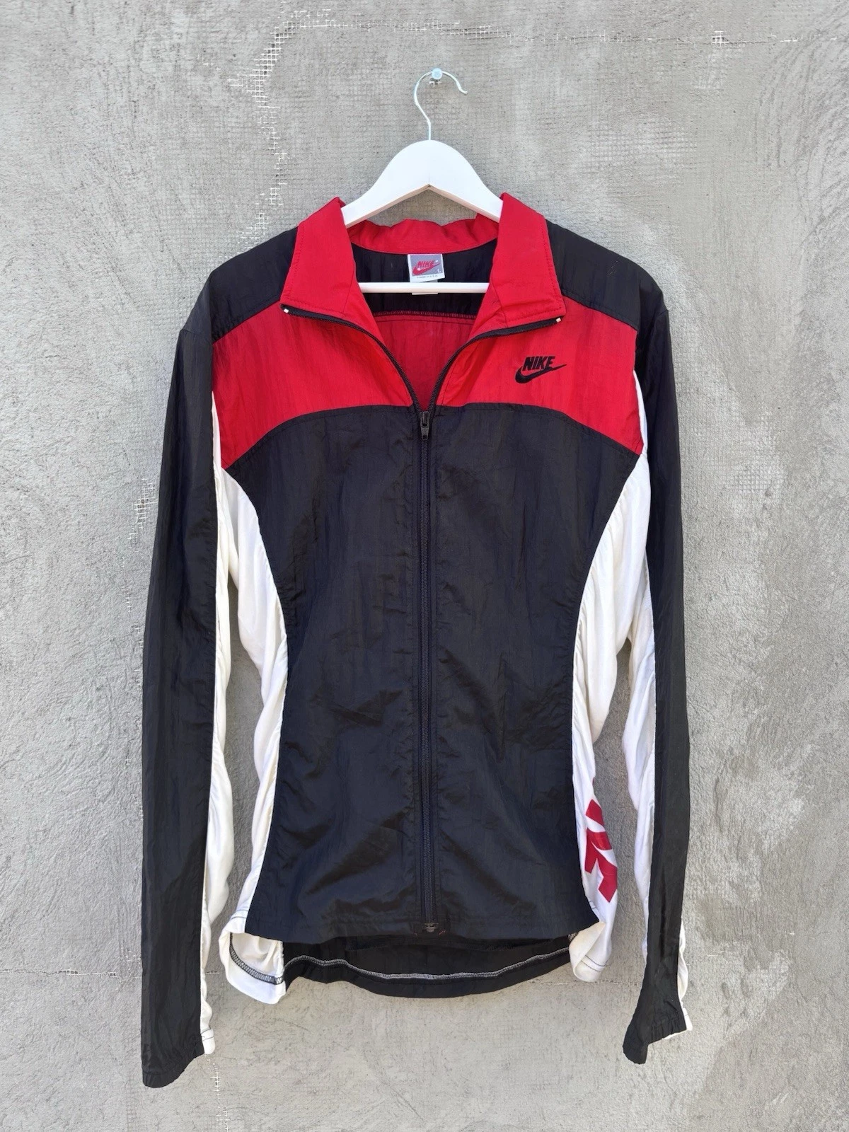 Vintage 90s Nike Cycling Packable Zip Up Windbreaker Jacket Large Made In USA