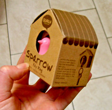 QUALY SPARROW KEYRING SAFETY EMERGENCY WHISTLE PINK IN WHITE HOUSE KEY HOLDER