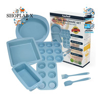 Antihaft Silikon Backformen Set 7X Brot Kuchen Muffin Teigschaber Backpinsel