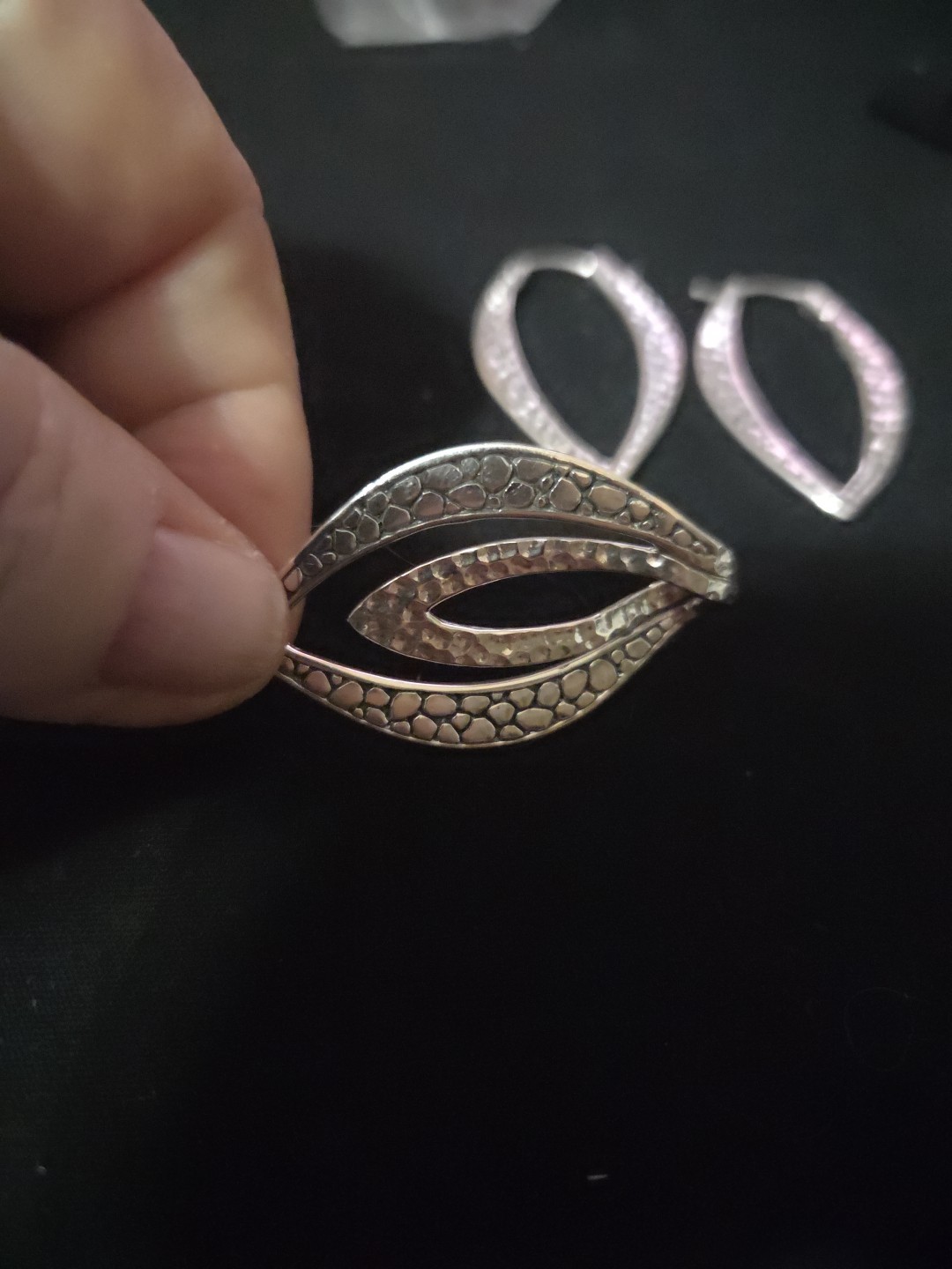 Sarda Artisan of Bali Sterling Silver pendant And Earring Set