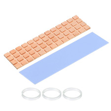 Copper Heatsink 70X20X1.5Mm with Thermal Pad and Rubber Ring for M.2 SSD Memory,