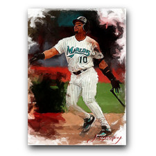 Gary Sheffield #2 Art Card Limited 38/50 Edward Vela Signed (Florida Marlins)
