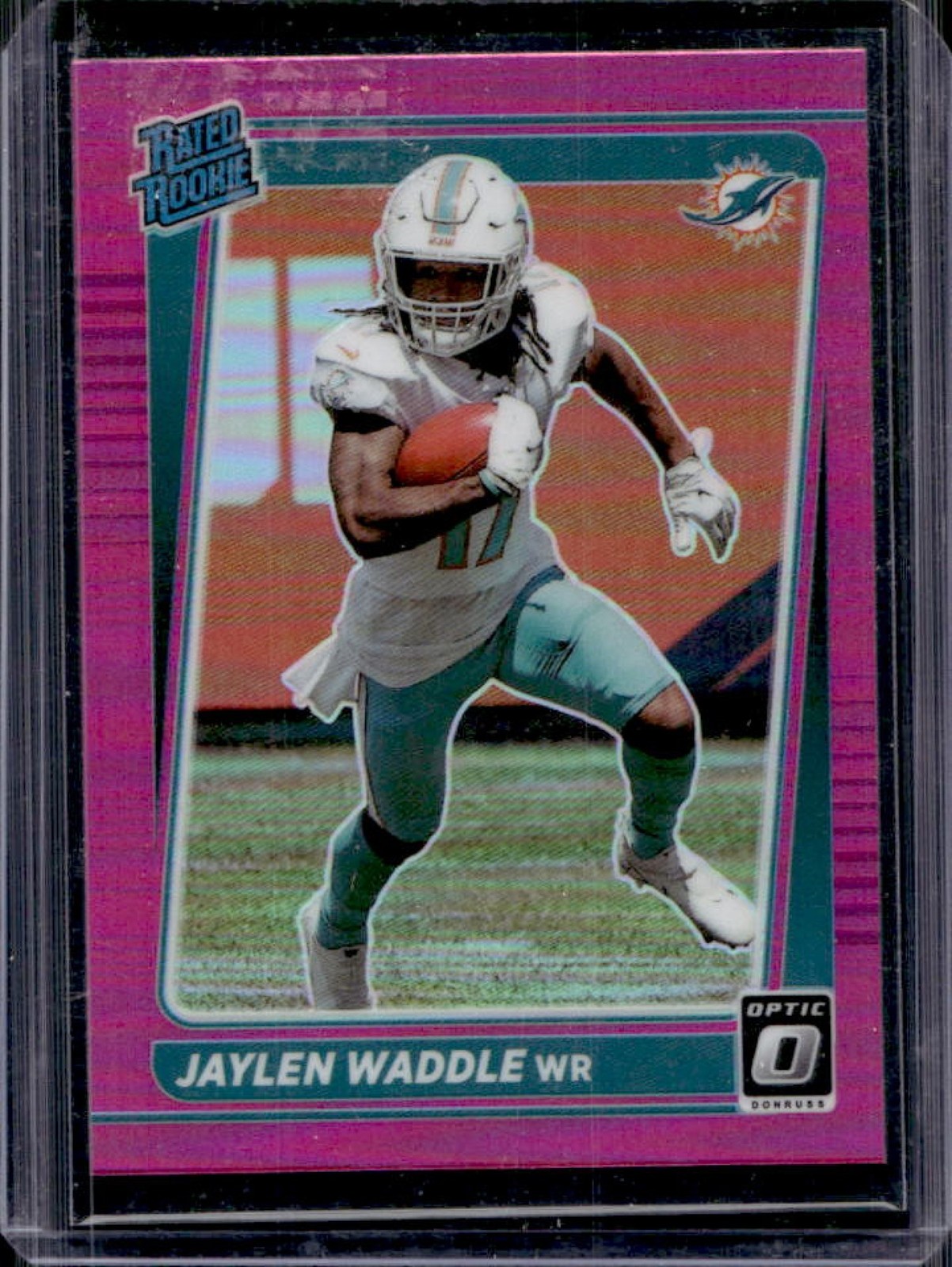 2021 Panini Donruss Optic Jaylen Waddle Pink RC Rated Rookie #208 Dolphins